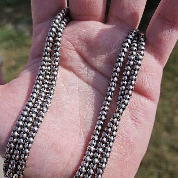 Silpada 925 Sterling Silver Multi Strand Popcorn Ball Necklace 16 Inches - Picture 4 of 8